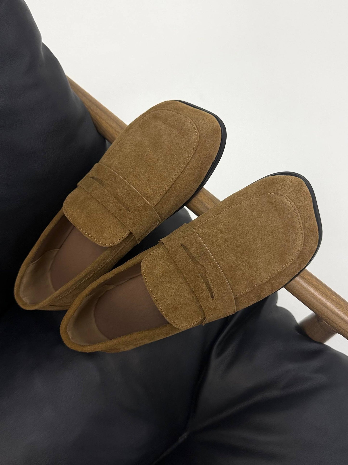 Анатомічні лофери barefoot NikArt, рудий замш