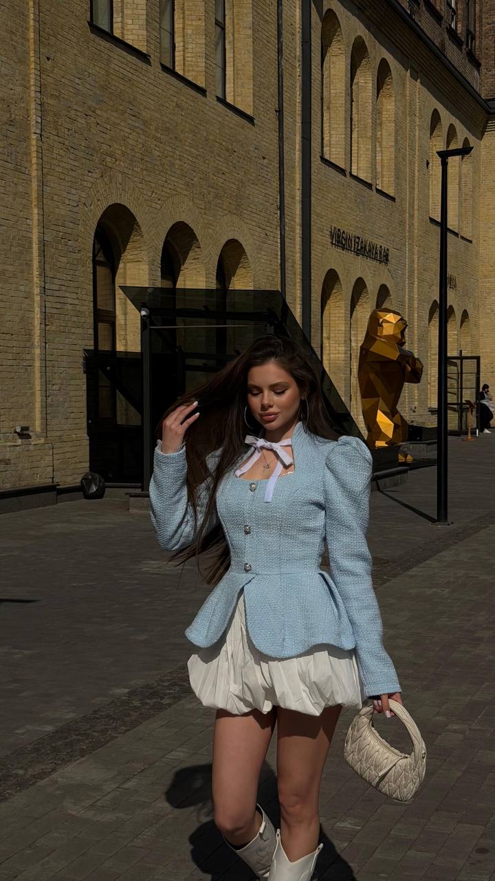 Peplum tweed jacket