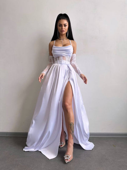 Сукня - Атласний комплект: корсет + спідниця максі