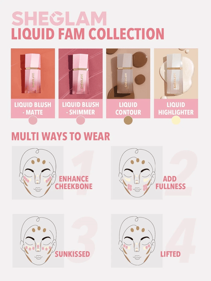 Рідкі рум'яна COLOR BLOOM LIQUID BLUSH MATTE FINISH-SWIPE RIGHT | SHEGLAM