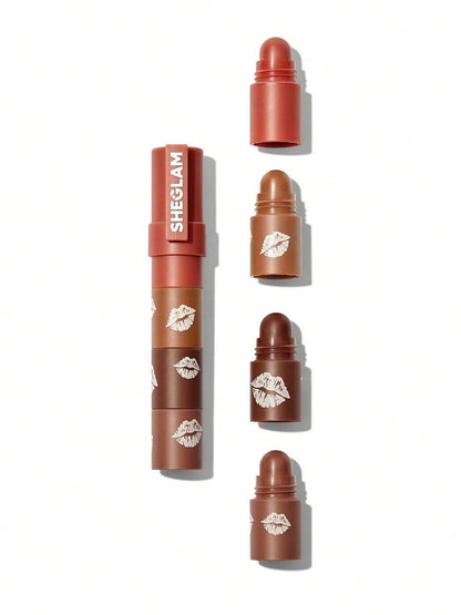 Sheglam MEGA LIP STACKS 4-in-1 Lipstick - BROWN - BROWNIE STACK