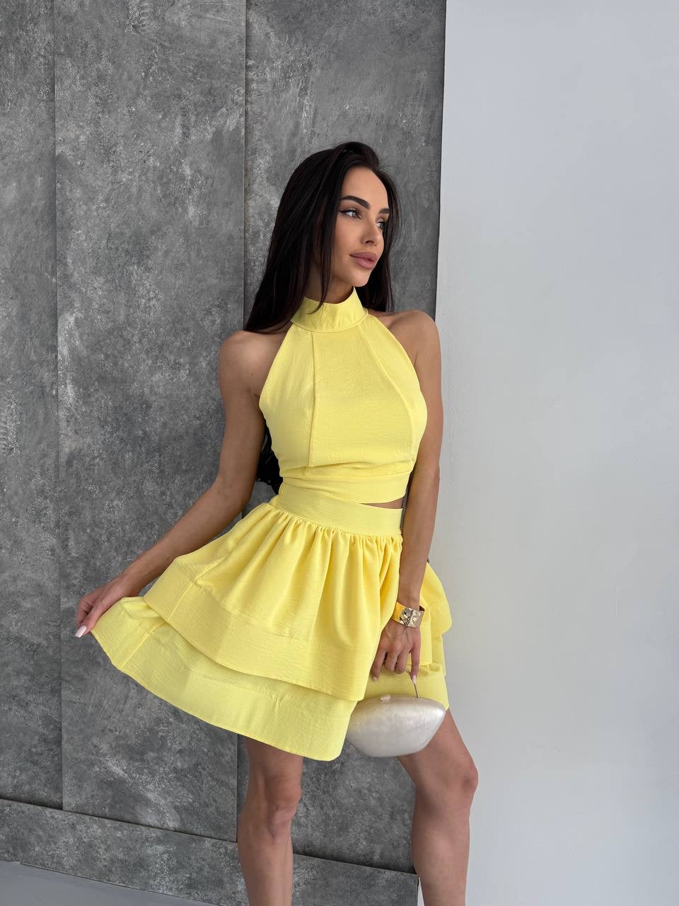 Suit (crop top + skirt)