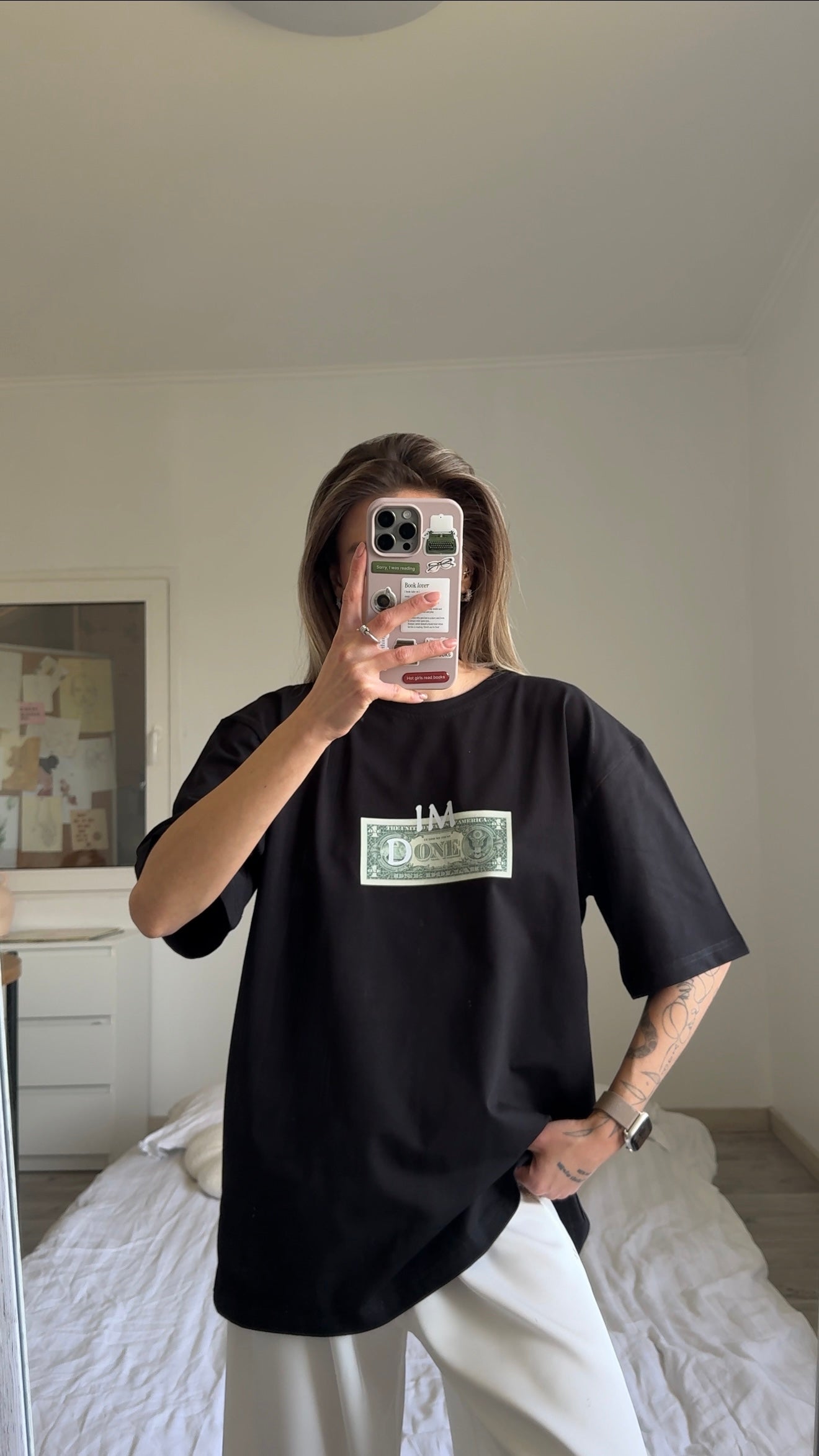 Oversized T-shirt with "money" print