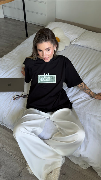 Oversized T-shirt with "money" print