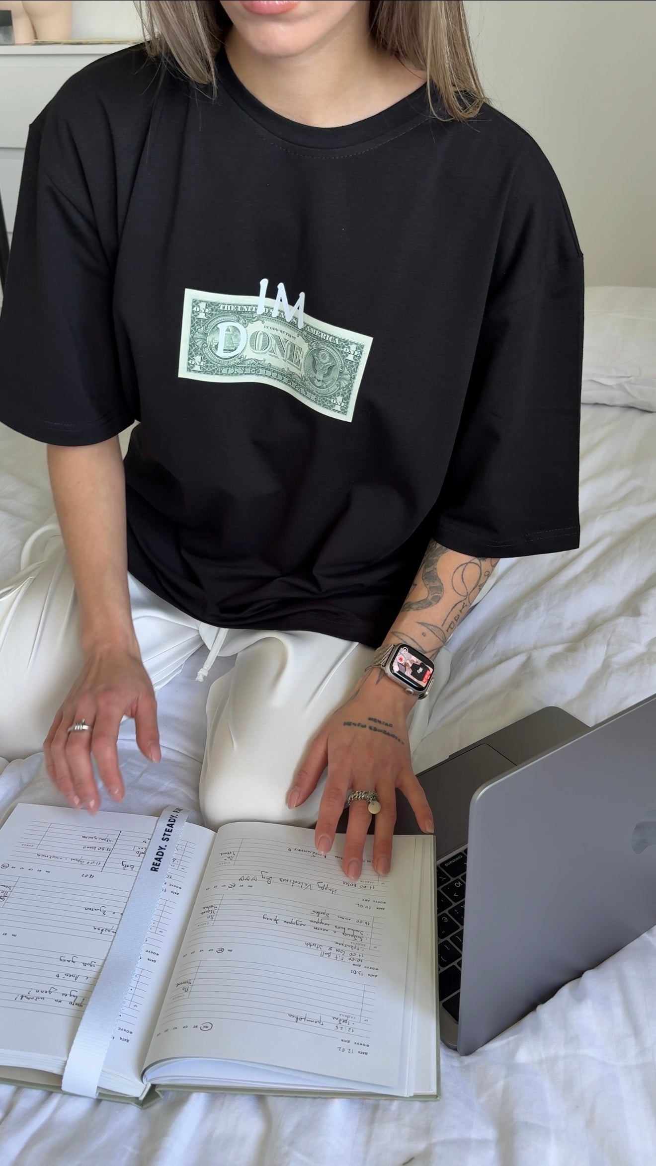 Oversized T-shirt with "money" print