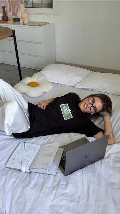 Oversized T-shirt with "money" print
