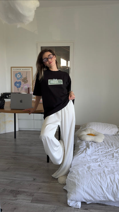 Oversized T-shirt with "money" print