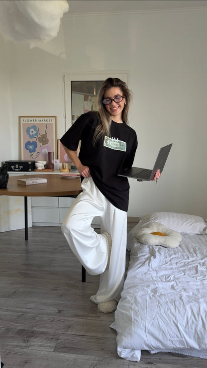 Oversized T-shirt with "money" print