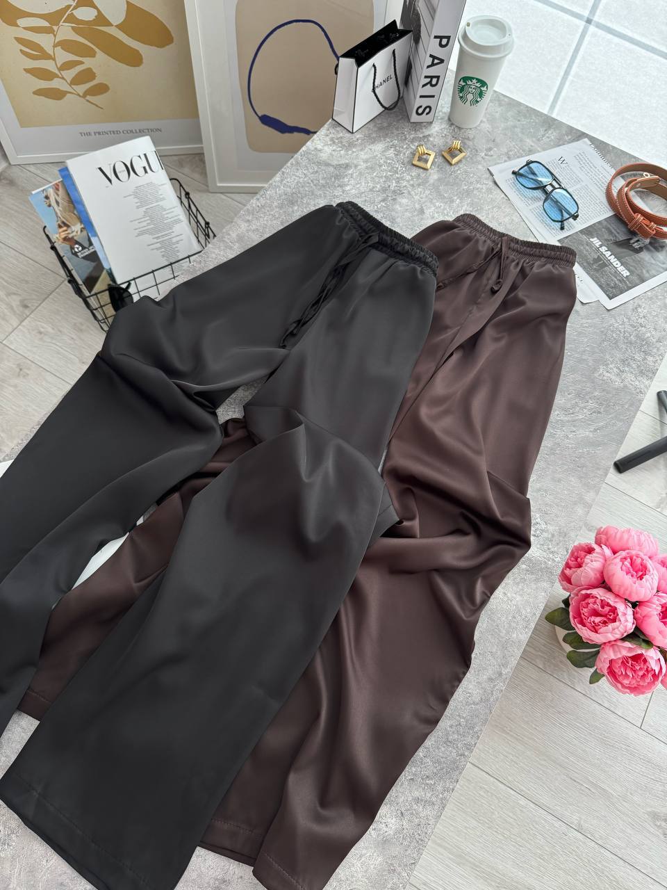 Silk trousers