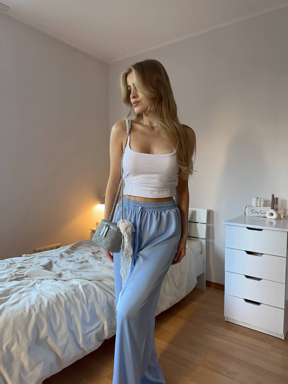 Silk trousers