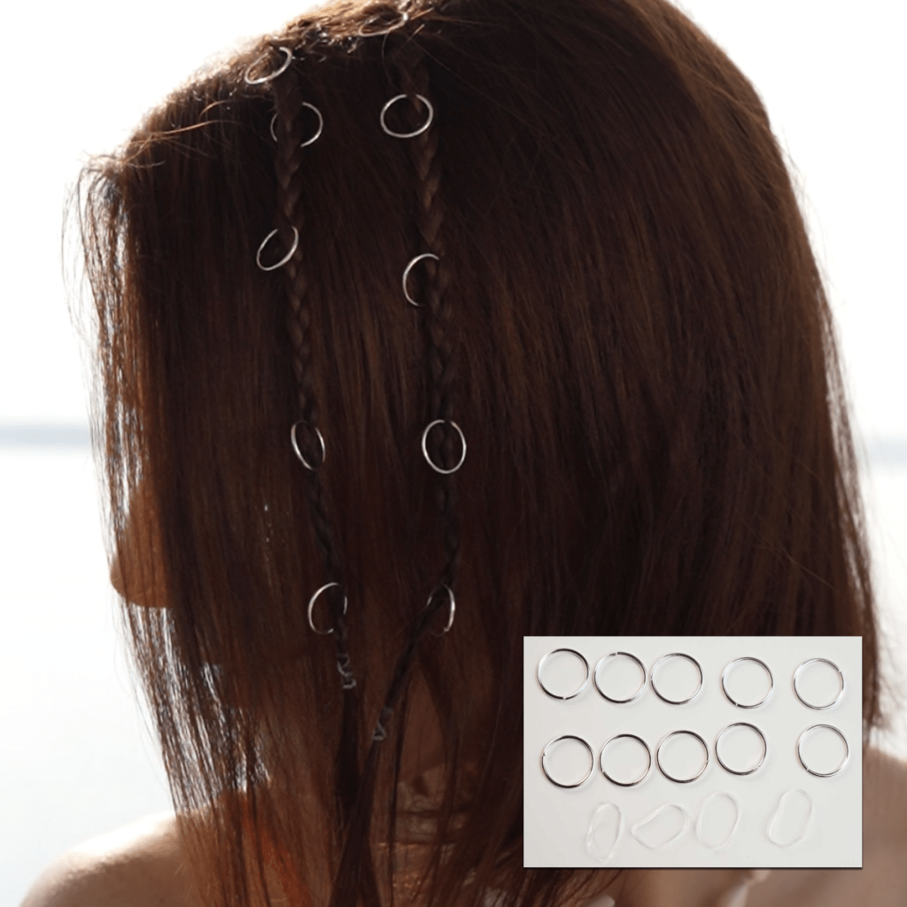 Silver-colored Hair Rings, 30 pieces (Hair Piercing)