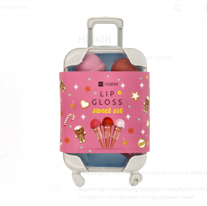 Lip Gloss Sweet Set, Raspberry, Cherry and Watermelon - HiSkin Gift Set in a Suitcase