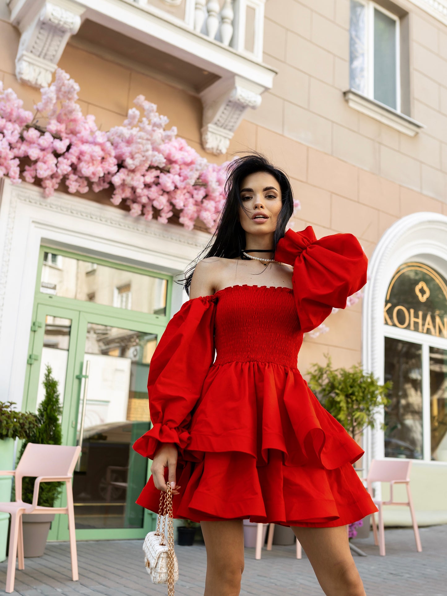 Лляна сукня з рукавами