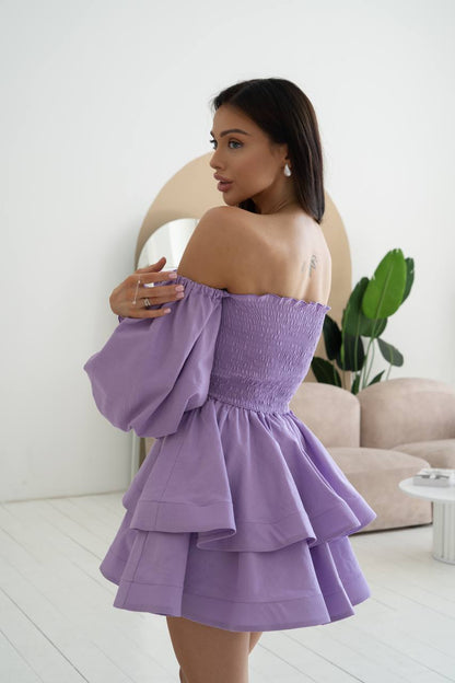 Лляна сукня з рукавами