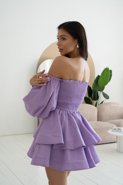 Лляна сукня з рукавами