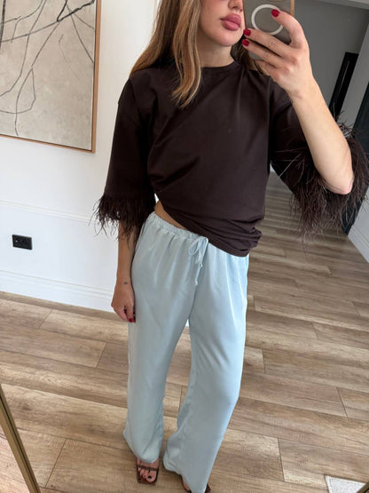 Футболка oversize з акцентними рукавами