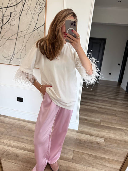 Футболка oversize з акцентними рукавами