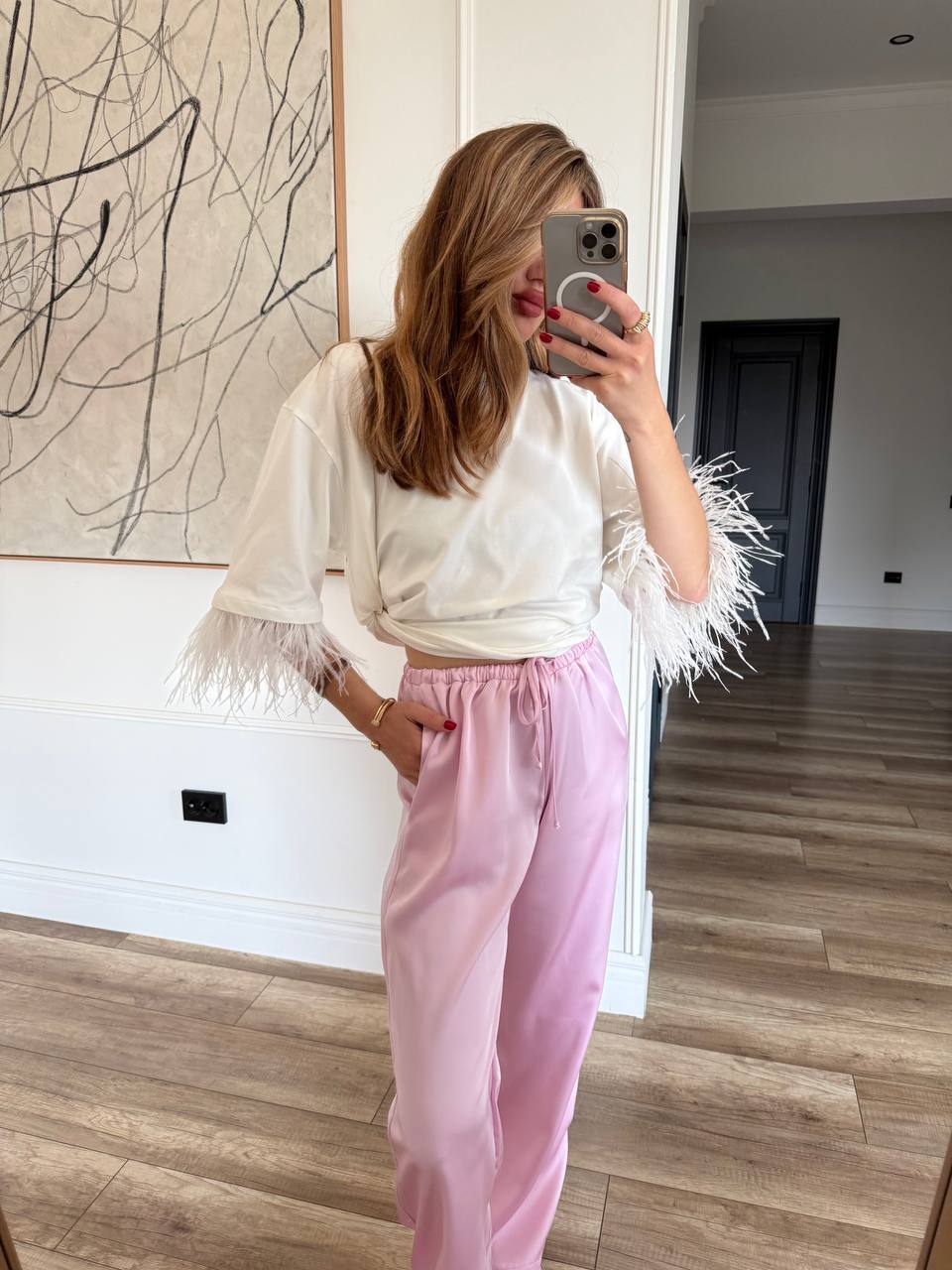 Футболка oversize з акцентними рукавами