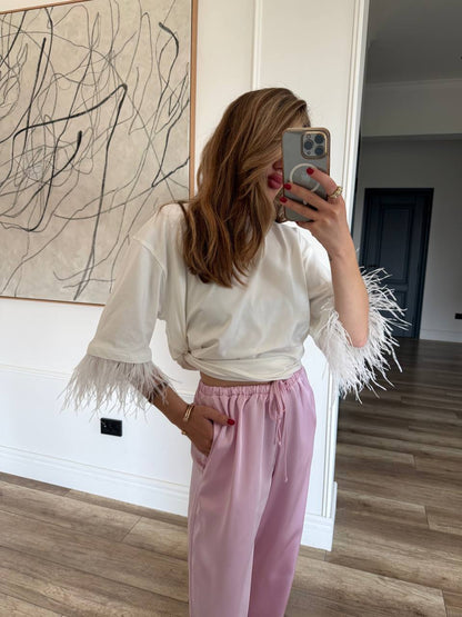 Футболка oversize з акцентними рукавами