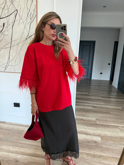 Футболка oversize з акцентними рукавами