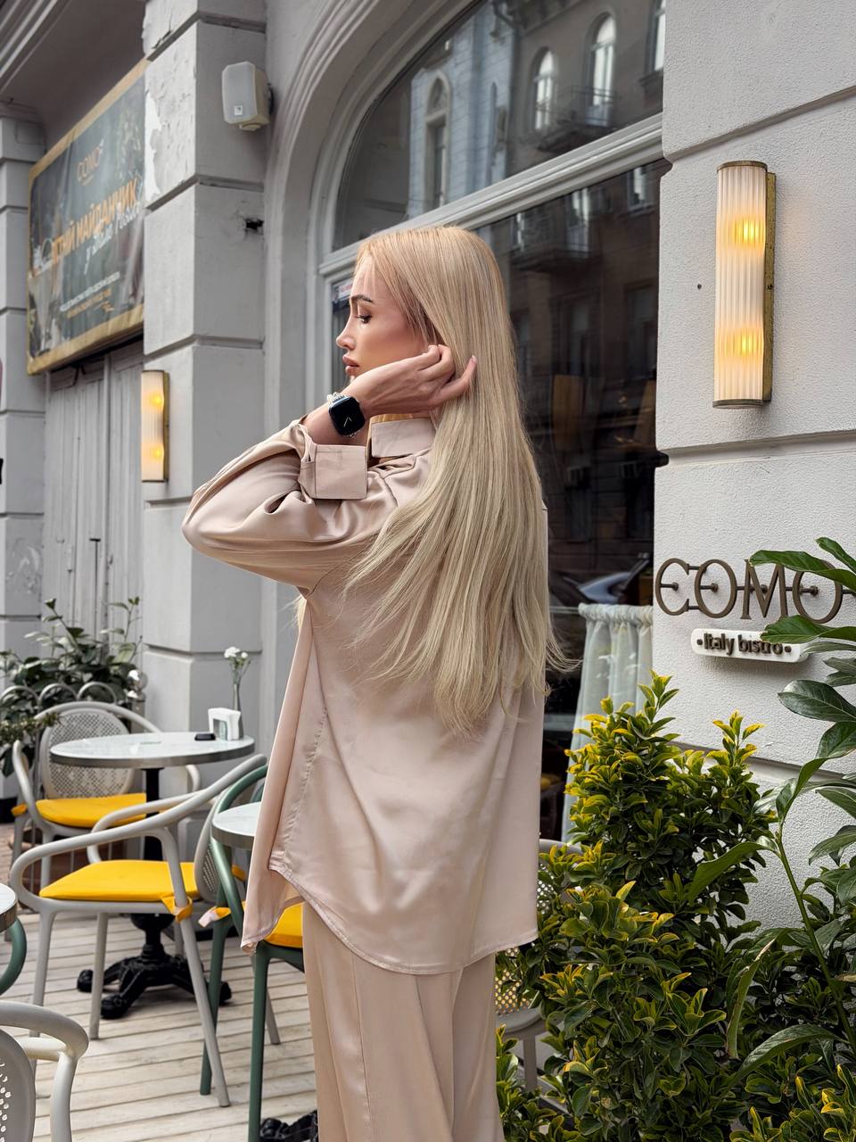 Silk chiffon suit