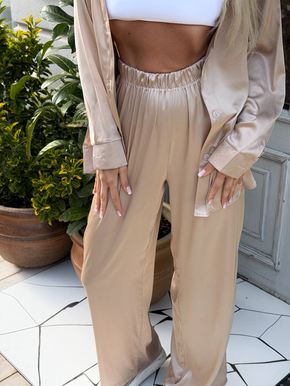 Silk chiffon suit