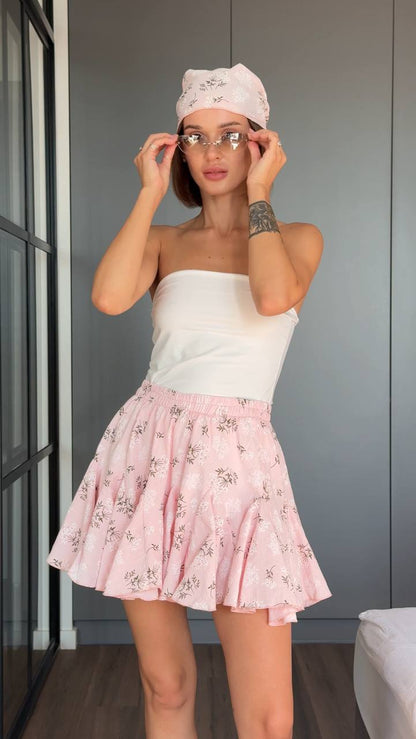 3-piece set (bandeau top, skirt, and headscarf)