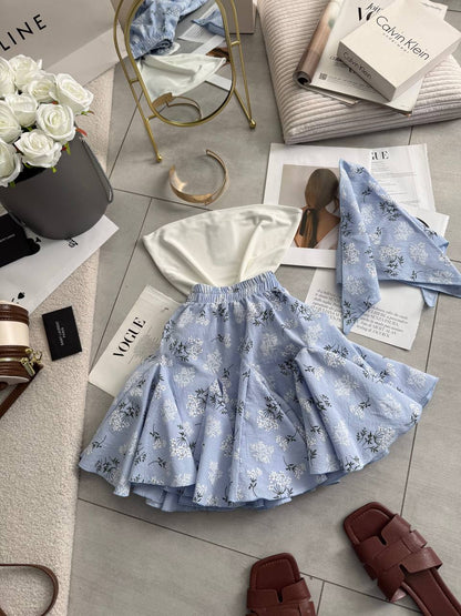 3-piece set (bandeau top, skirt, and headscarf)