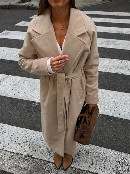 Long wrap coat with lining