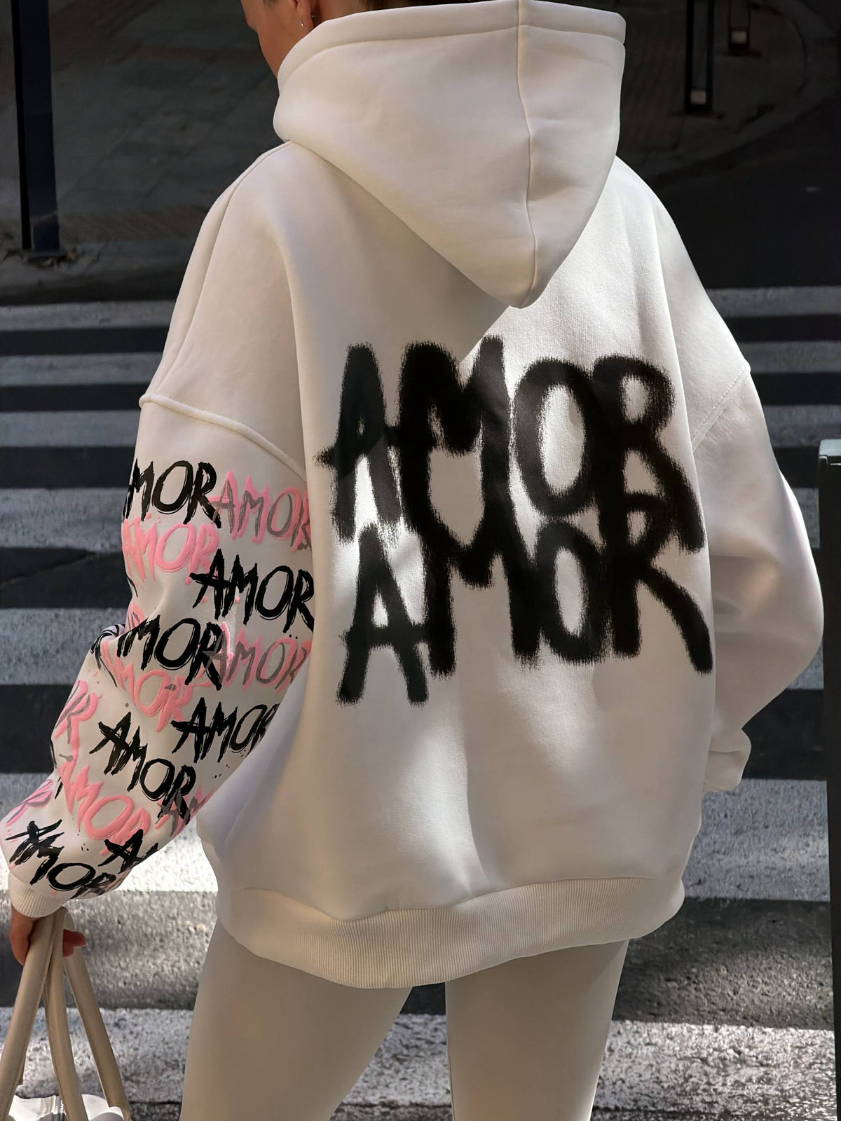Худі oversize з принтом AMOR