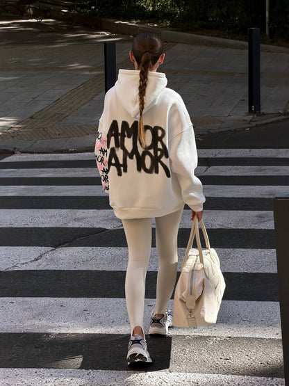 Худі oversize з принтом AMOR