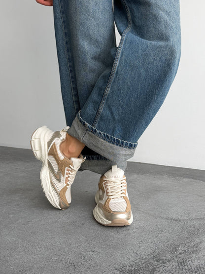 Everyday sneakers, light beige + brown