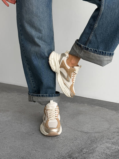 Everyday sneakers, light beige + brown