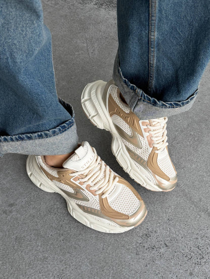 Everyday sneakers, light beige + brown