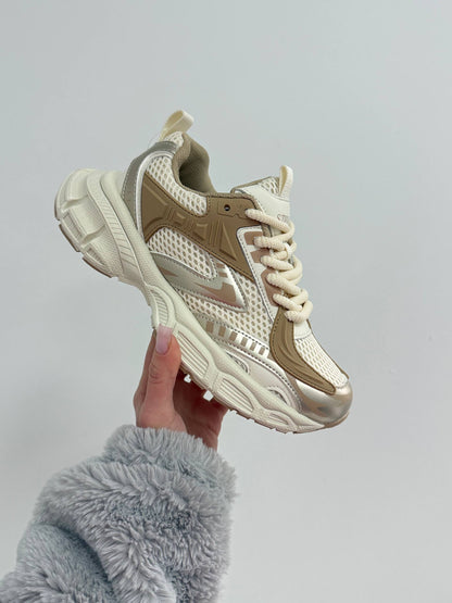 Everyday sneakers, light beige + brown