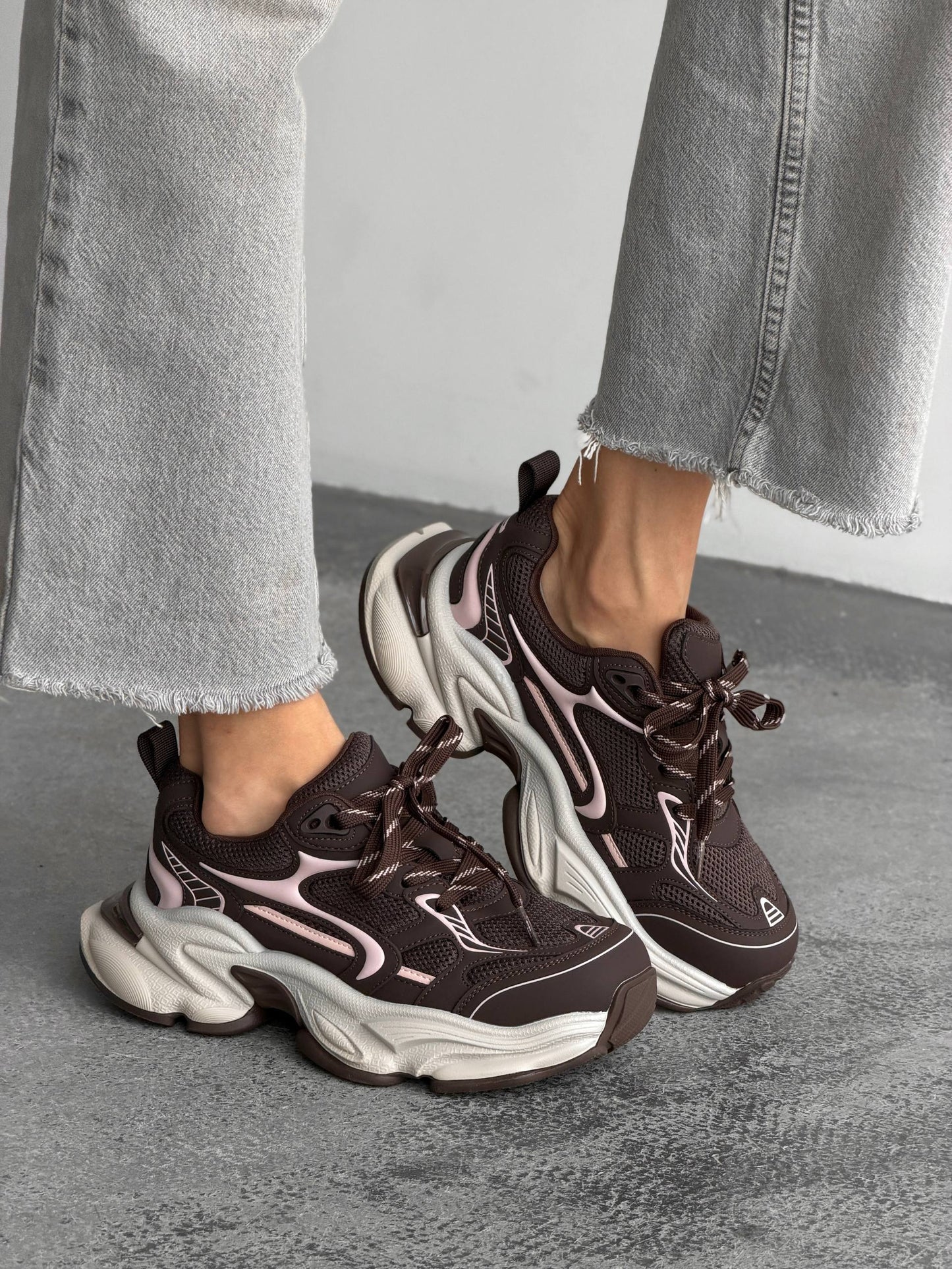 Boss Victor™ sneakers, blush pink + brown