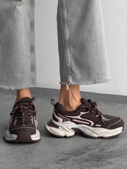 Boss Victor™ sneakers, blush pink + brown