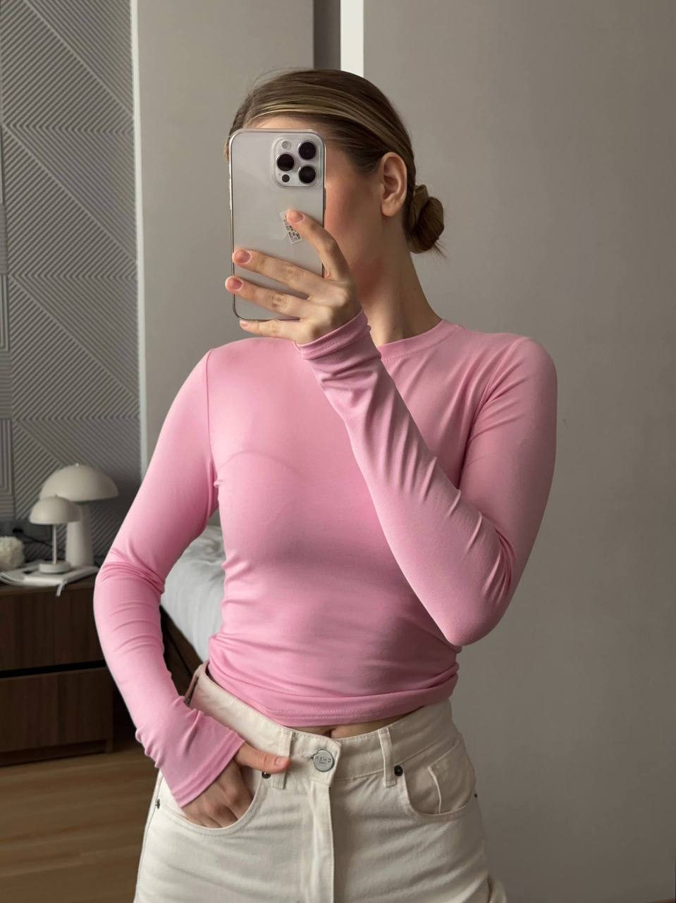 Basic viscose long-sleeve top