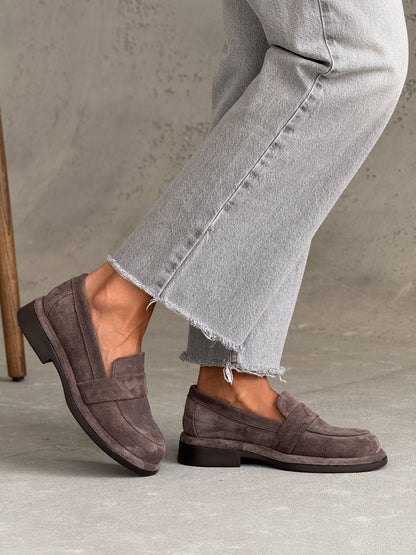 Classic loafers ™️NikArt suede, brown