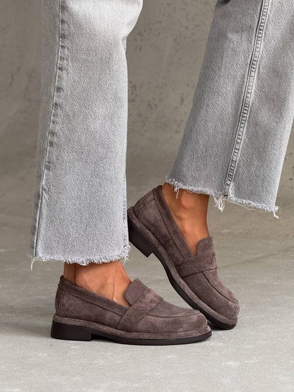 Classic loafers ™️NikArt suede, brown