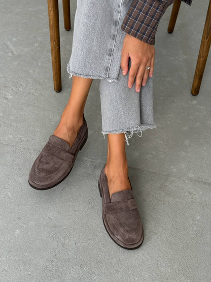 Classic loafers ™️NikArt suede, brown
