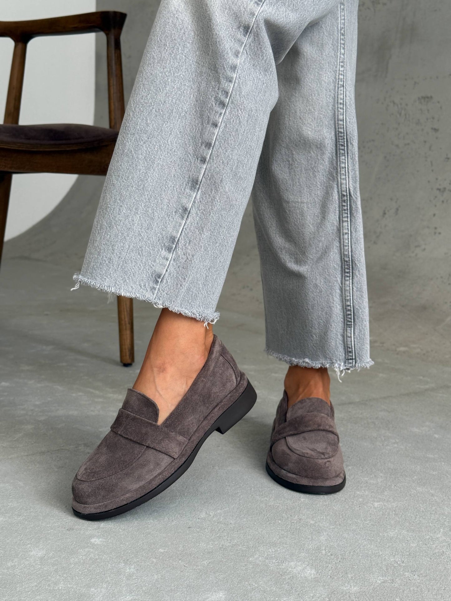 Classic loafers ™️NikArt suede, brown