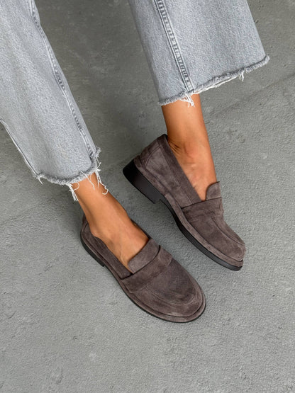 Classic loafers ™️NikArt suede, brown
