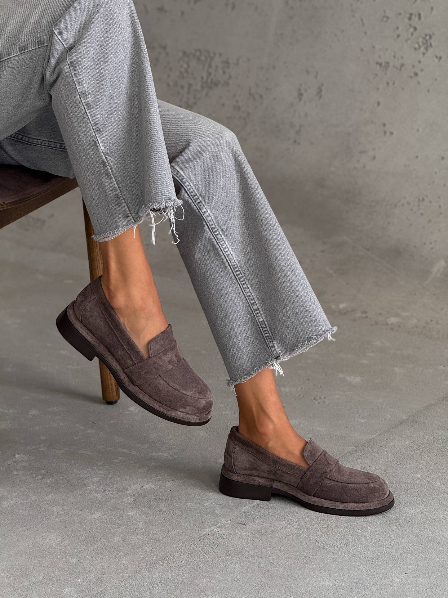 Classic loafers ™️NikArt suede, brown