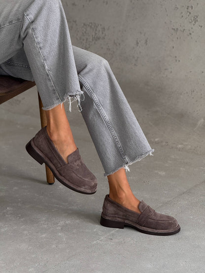 Classic loafers ™️NikArt suede, brown