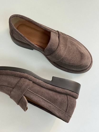 Classic loafers ™️NikArt suede, brown