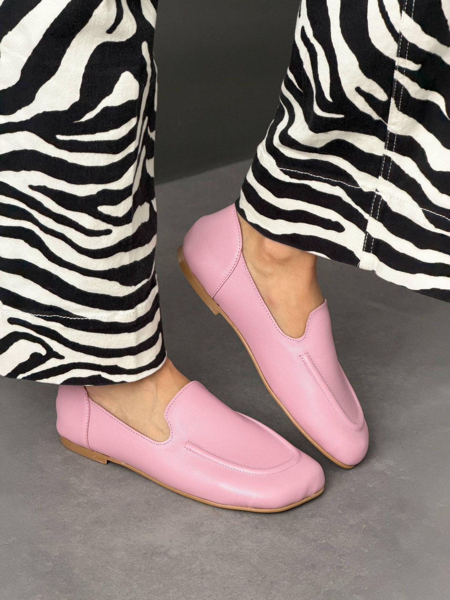 Anatomiczne mokasyny barefoot™ NikArt, blady róż
