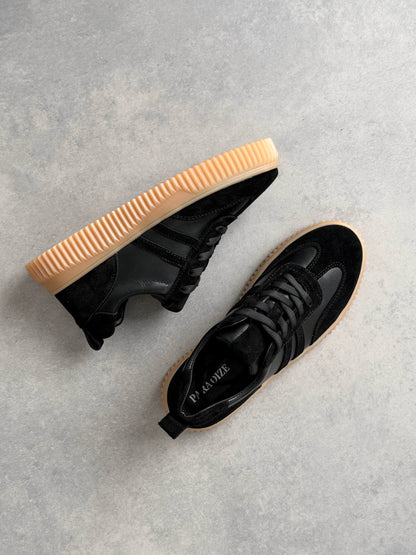 Sneakersy na wysokiej platformie, czarne