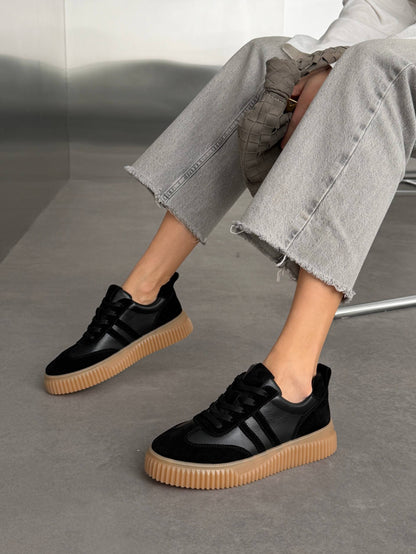 Sneakersy na wysokiej platformie, czarne