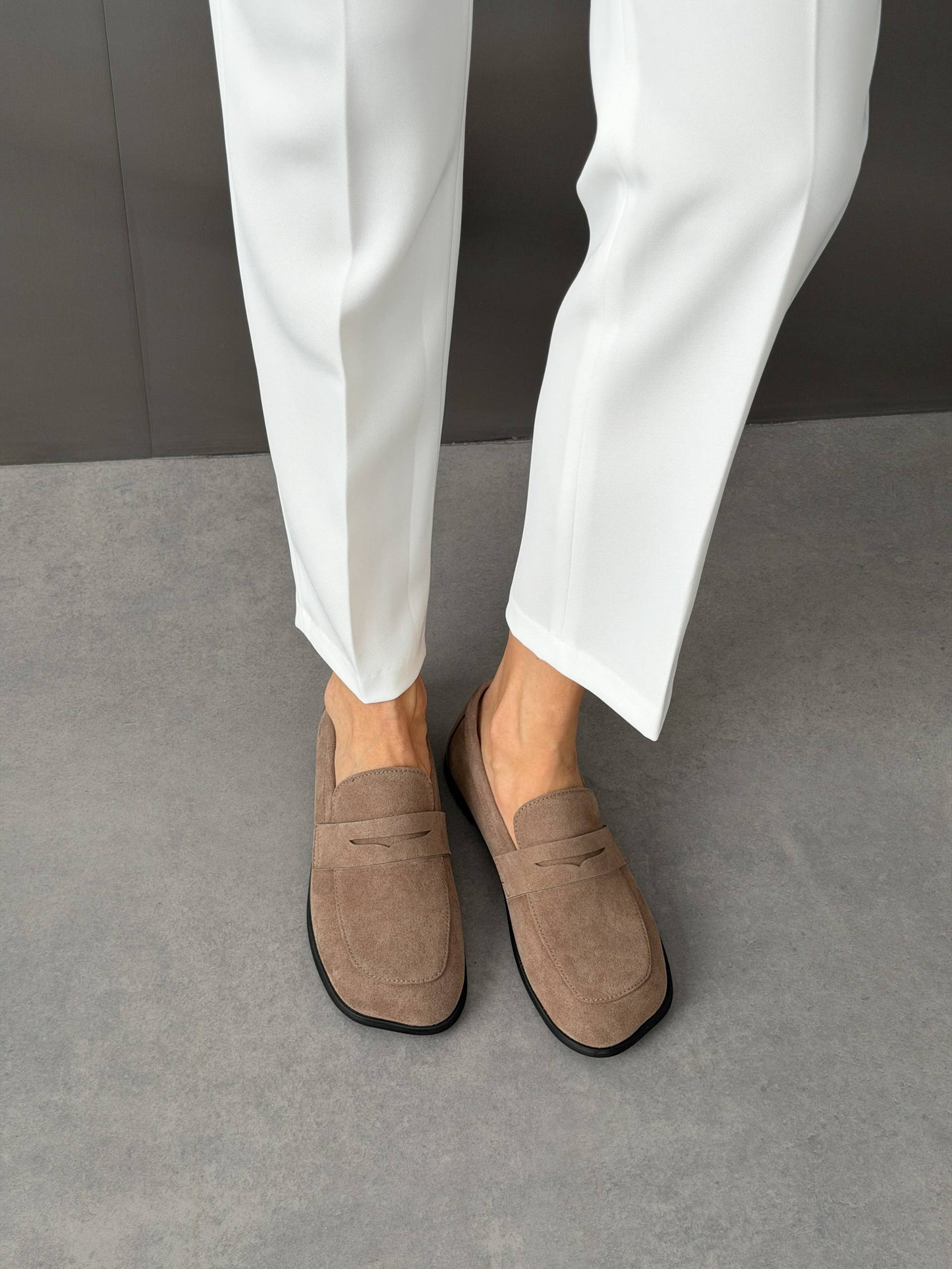 Anatomical barefoot loafers NikArt, mocha suede